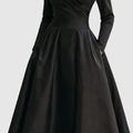 Women's Midi Party Dress Shawl Collar