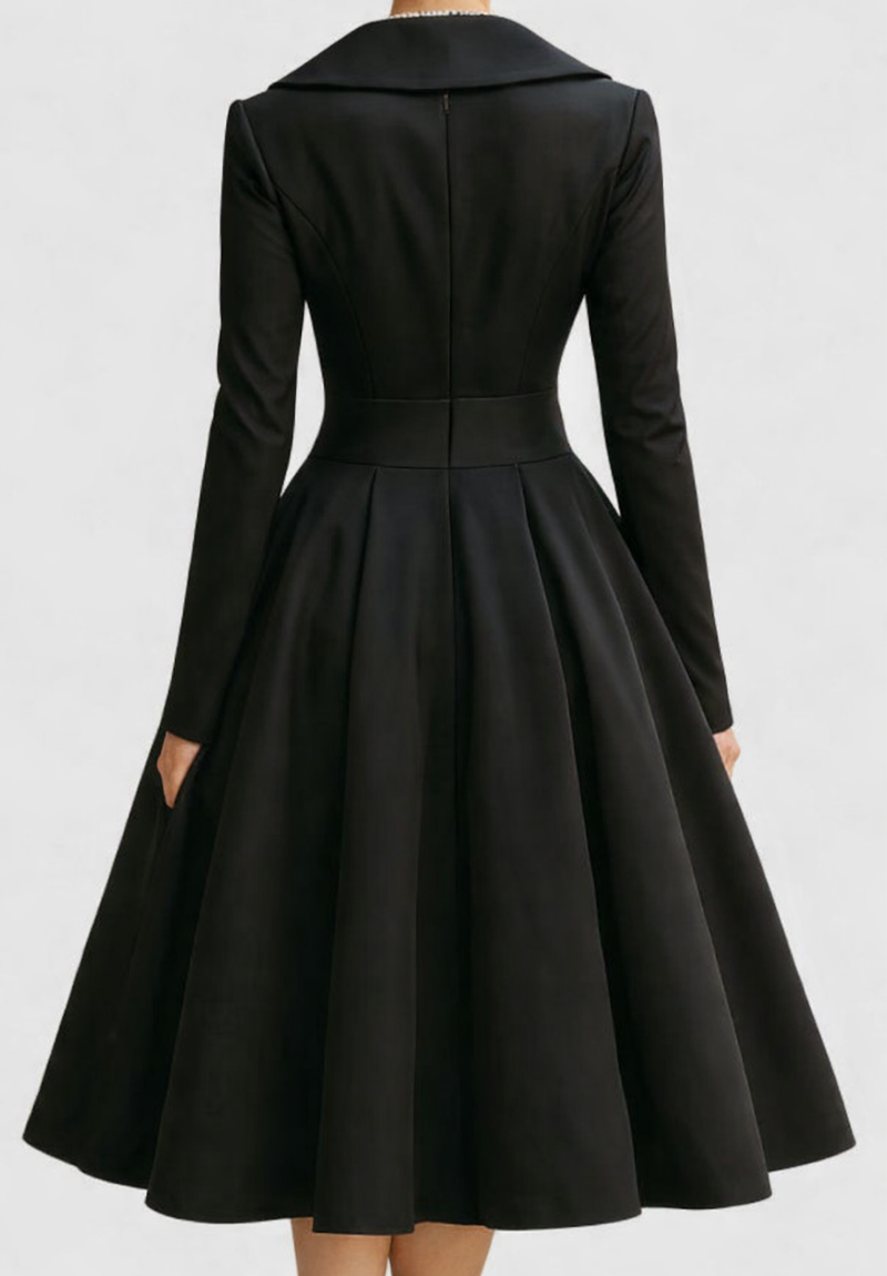 Women's Midi Party Dress Shawl Collar