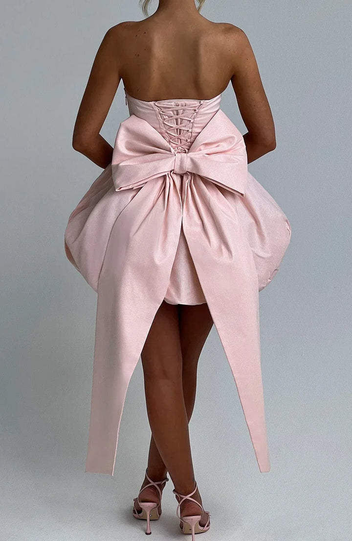 Women's Party Dress | Mini Strapless Bow Detail