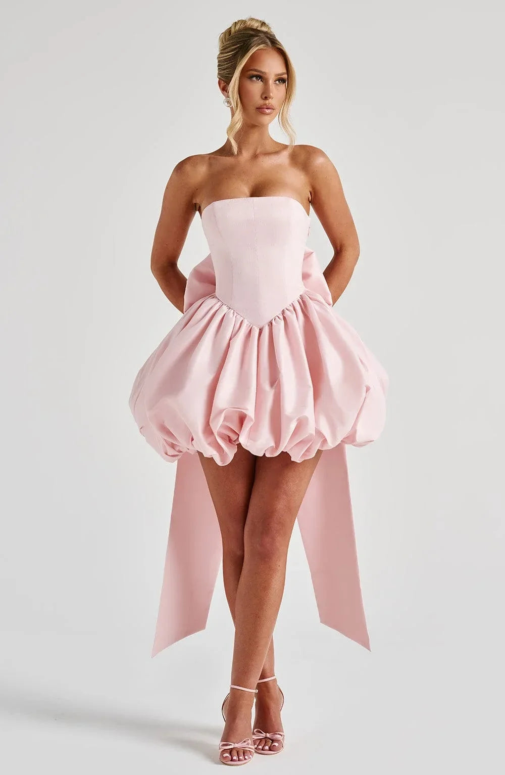 Women's Party Dress | Mini Strapless Bow Detail