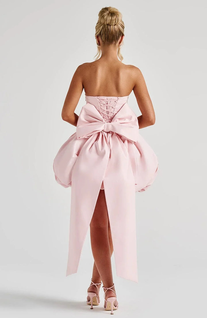 Women's Party Dress | Mini Strapless Bow Detail