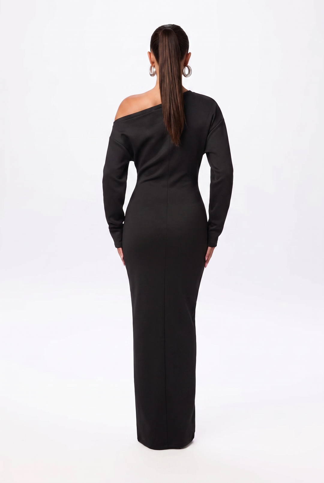 Women's Black Dress with Off Shoulder | Maxi
