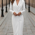 Women's Blazer Dress with Double Breasted & Peak Lapel | Midi