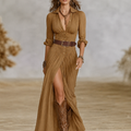 Women's Maxi Dress with Button Up & Front Slit | Party