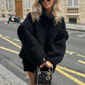 Women's Mini Winter Dress with Chunky Knit & Turtleneck | Oversized