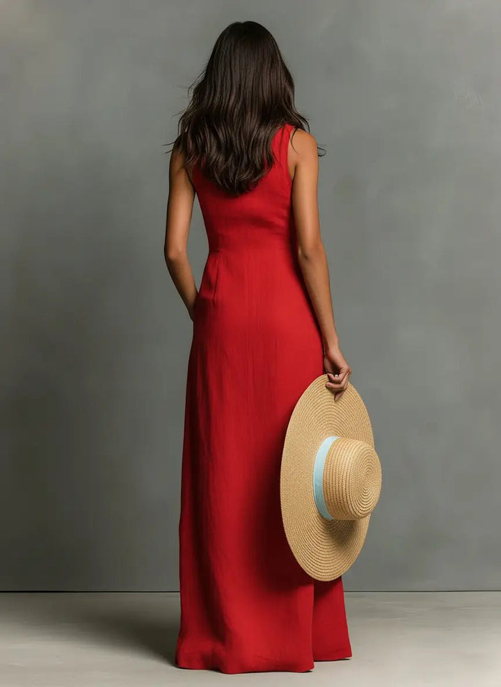 Elegant Sleeveless Maxi Shirt Dress for Women