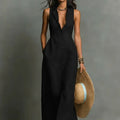 Elegant Sleeveless Maxi Shirt Dress for Women