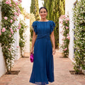 Women's Wedding Guest Dress with Pleated & Ruffle | Maxi