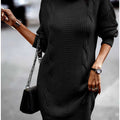 Women's Winter Dress Cable Knit with Turtle Neck | Long Sleeve Mini