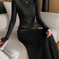 Women's Winter Dress Midi Long Sleeve | Ribbed Knit