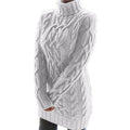 Women's Sweater Dress | Turtleneck Cable Knit Relaxed